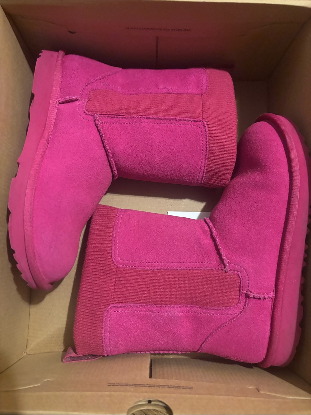 UGG Kids Hot Pink Suede Pull-On Boots